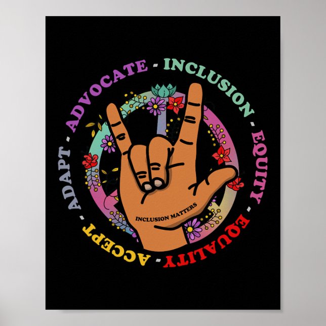 Inclusion Problems Autism Awareness Teacher Inspir Poster (Front)