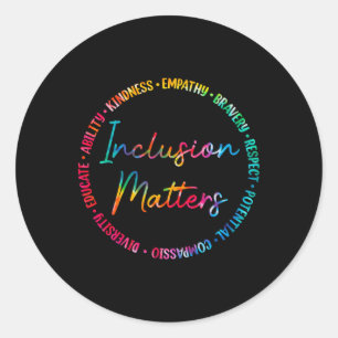Inclusion Problems Tie Dye Autism Awareness Sped T Classic Round Sticker