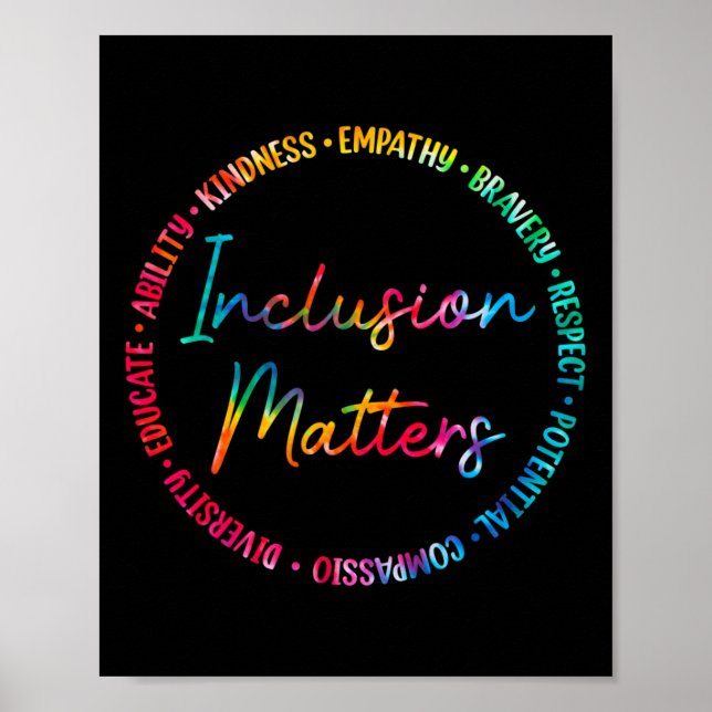Inclusion Problems Tie Dye Autism Awareness Sped T Poster (Front)