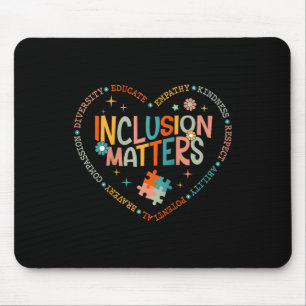 Inclusion S Heart Puzzle Advocacy Raglan Baseball Mouse Pad