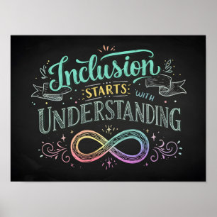 Inclusion Starts with Understanding Chalk Quote Poster