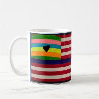Inclusive American flag mug