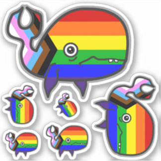 Inclusive Anxious but Proud Whale Stickers