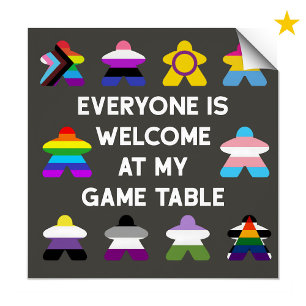Inclusive Board Game LGBTQ Pride Flag Meeples  Poster