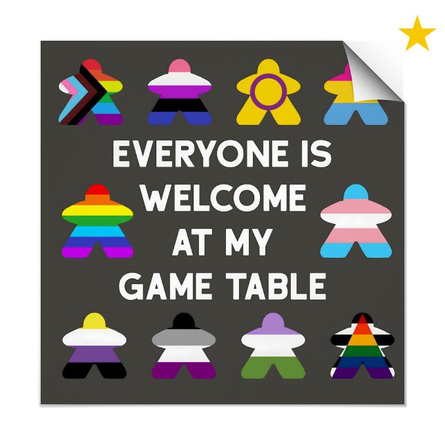 Inclusive Board Game LGBTQ Pride Flag Meeples  Poster (Creator Uploaded)