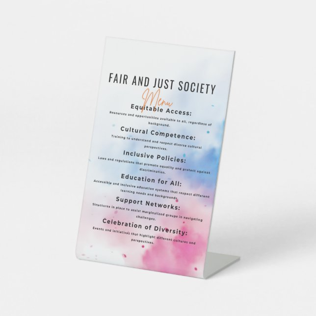 Inclusive Community for Fairness and Diver Pedestal Sign (Front)