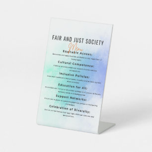 Inclusive Community for Fairness and Diver Pedestal Sign