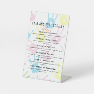 Inclusive Community for Fairness and Diver Pedestal Sign