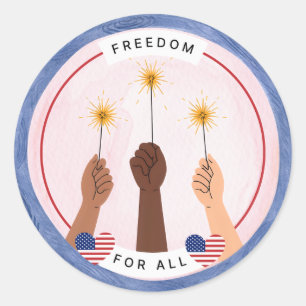 Inclusive Fourth of July Sticker - Freedom for All
