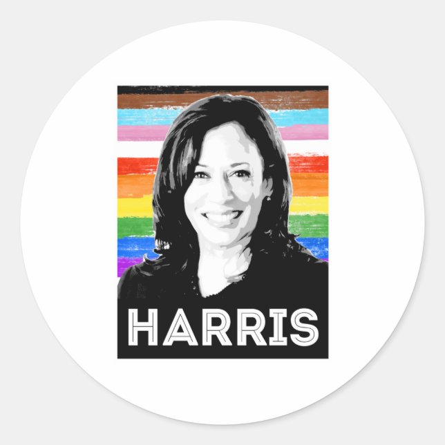 Inclusive Harris Pride Poster Classic Round Sticker (Front)