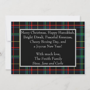 Inclusive Holiday Plaid Card