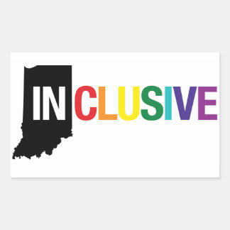 Inclusive Indiana | Sticker, Rainbow Rectangular Sticker