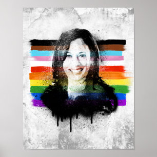 Inclusive Kamala Harris Pride Graffiti Poster