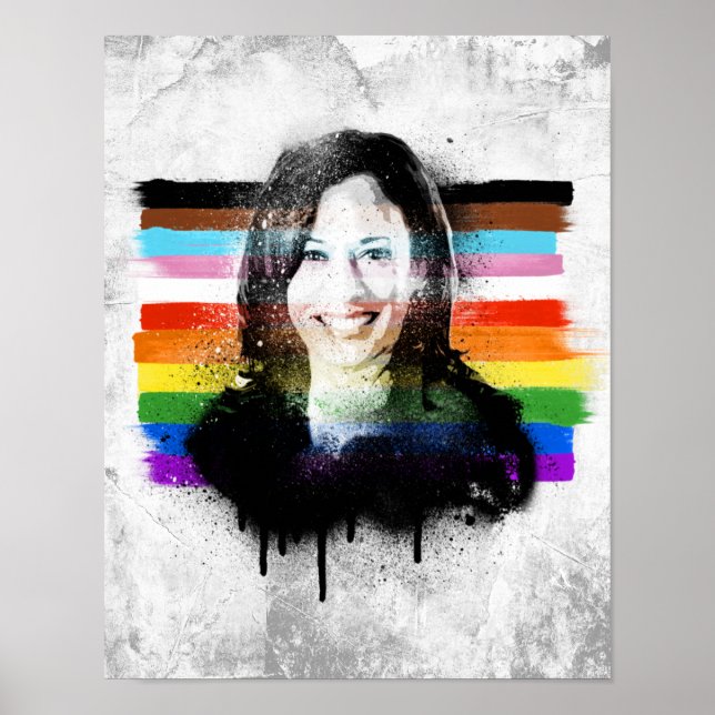 Inclusive Kamala Harris Pride Graffiti Poster (Front)