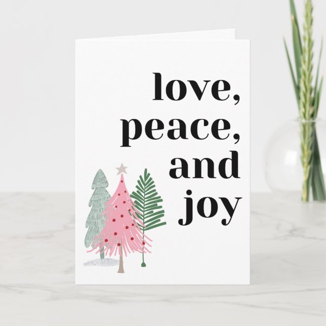 Inclusive Love, Peace, and Joy Holiday Card (Front)