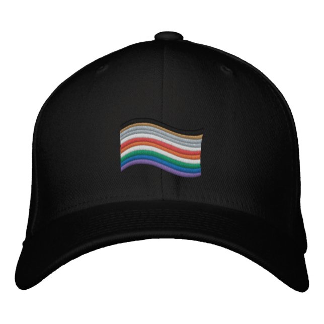 Inclusive Pride Flag Embroidered Baseball Cap (Front)