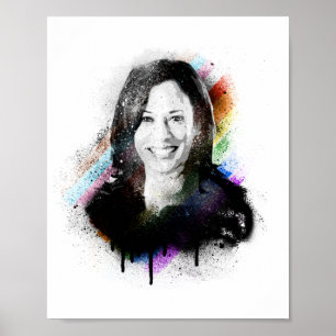 Inclusive Pride Kamala Harris Spray Paint Poster