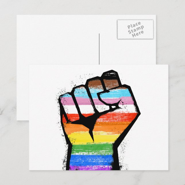 Inclusive Progress Pride Fist Postcard (Front/Back)