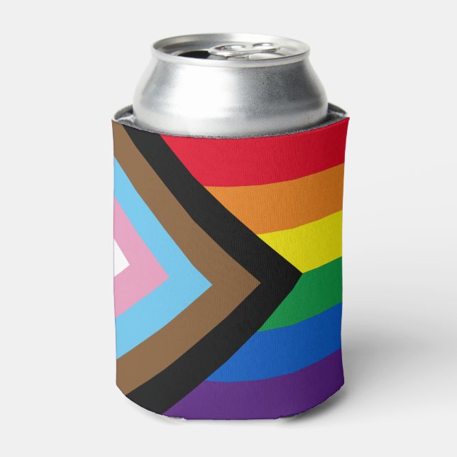 Inclusive rainbow Lgbtq gay diversity flag Can Cooler (Can Front)