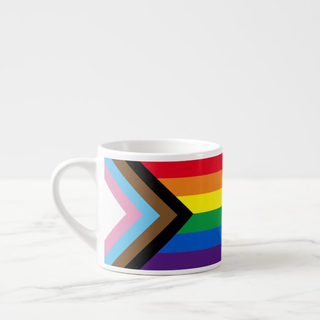 Inclusive rainbow Lgbtq gay diversity flag Espresso Cup (Left)