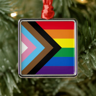Inclusive rainbow Lgbtq gay diversity flag Metal Ornament