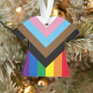 Inclusive rainbow Lgbtq gay Pride diversity flag  Ornament
