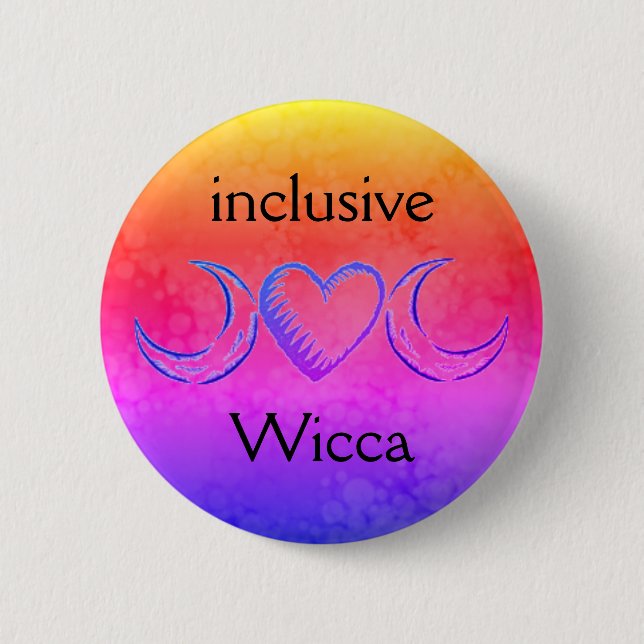 inclusive Wicca (yellow, hot pink, blue) 6 Cm Round Badge (Front)