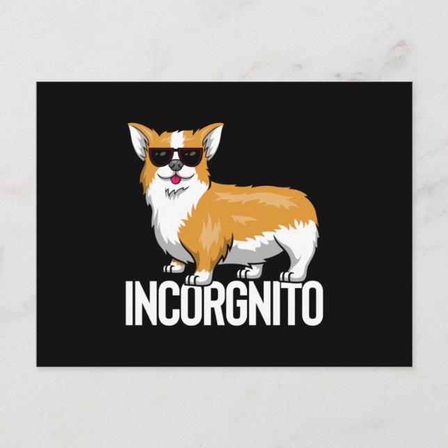Incognito Corgi Postcard (Front)