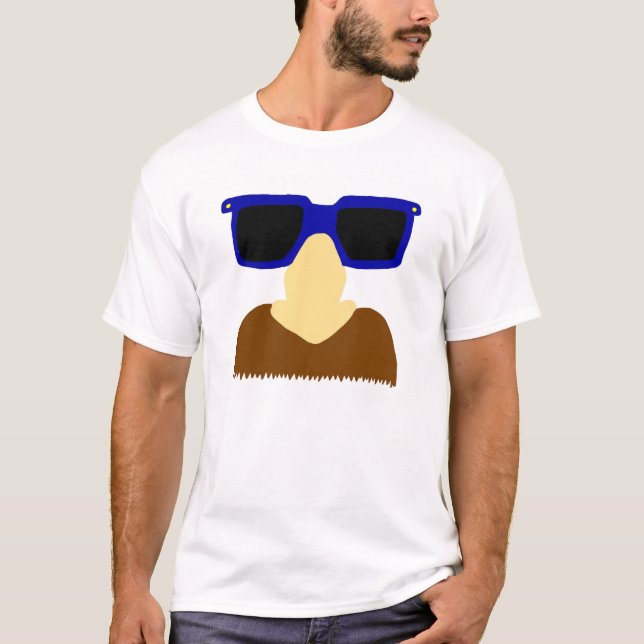 Incognito Moustache & Glasses Adult Basic T-Shirt (Front)