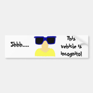 Incognito Moustache & Glasses Bumper Sticker