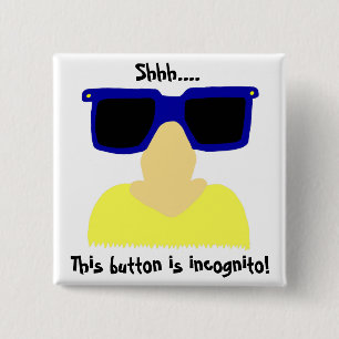 Incognito Moustache & Glasses Button