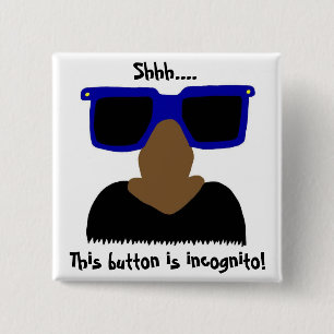 Incognito Moustache & Glasses Button