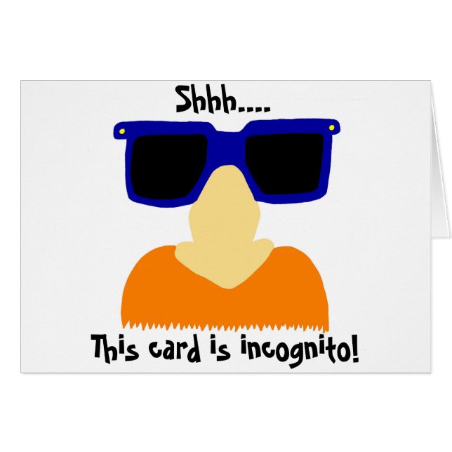Incognito Moustache & Glasses Card (Front Horizontal)