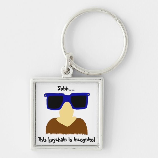 Incognito Moustache & Glasses Keychain (Front)
