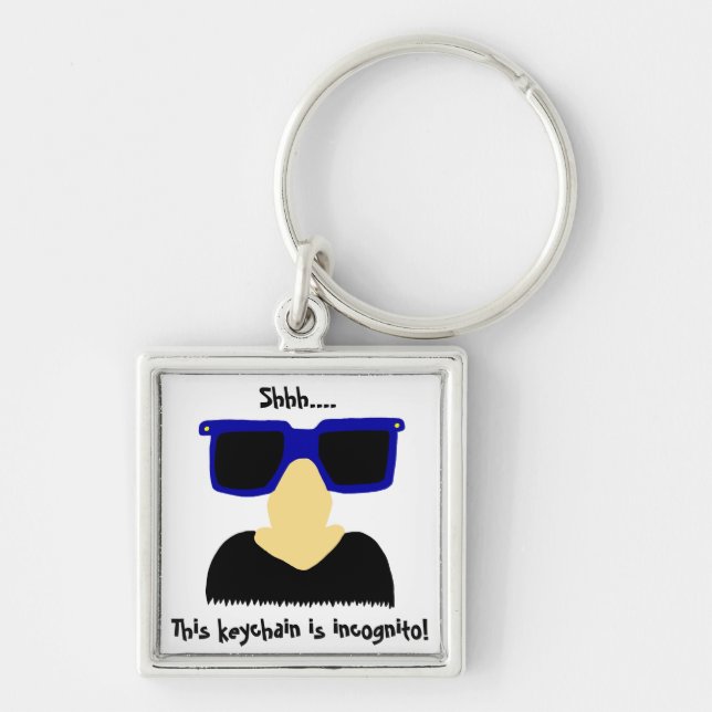 Incognito Moustache & Glasses Keychain (Front)