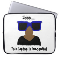 Incognito Moustache & Glasses Laptop Sleeve