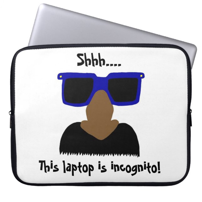 Incognito Moustache & Glasses Laptop Sleeve (Front)