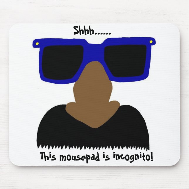 Incognito Moustache & Glasses Mousepad (Front)