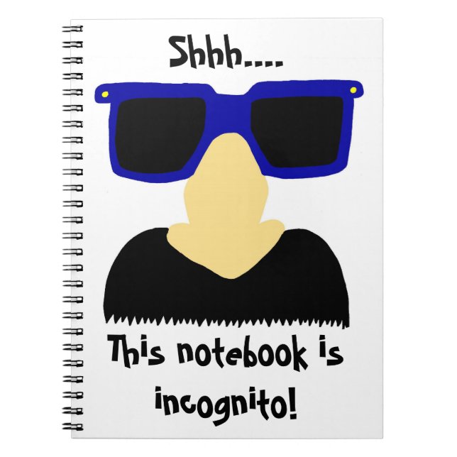 Incognito Moustache & Glasses Notebook (Front)