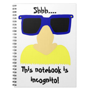 Incognito Moustache & Glasses Notebook