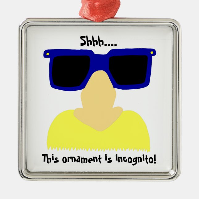 Incognito Moustache & Glasses Ornament (Front)