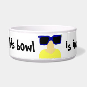 Incognito Moustache & Glasses Pet Bowl
