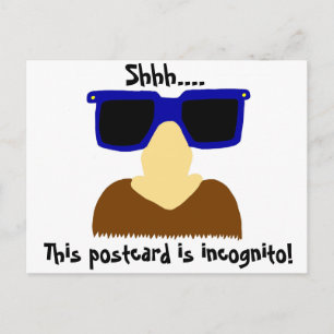 Incognito Moustache & Glasses Postcard