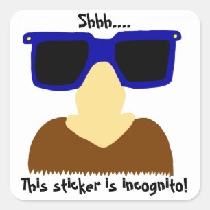 Incognito Moustache & Glasses Stickers - Set of 20