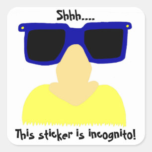 Incognito Moustache & Glasses Stickers - Set of 20