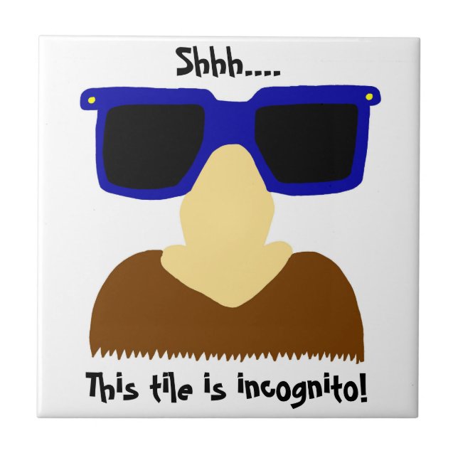 Incognito Moustache & Glasses Tile (Front)