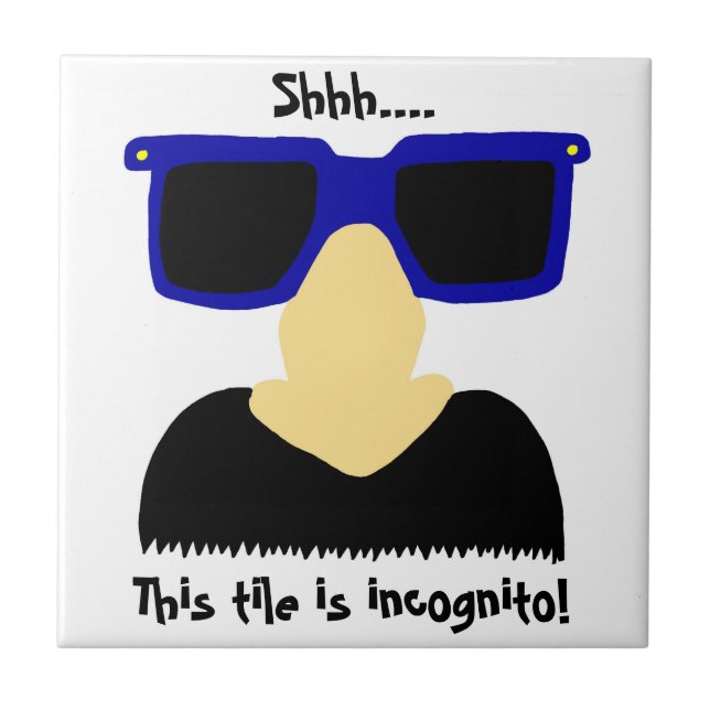Incognito Moustache & Glasses Tile (Front)