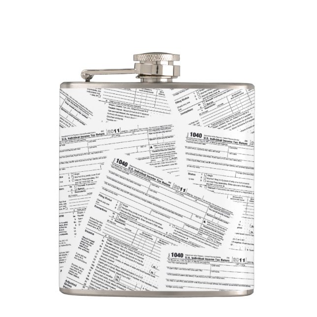 Income Tax Forms Hip Flask (Front)