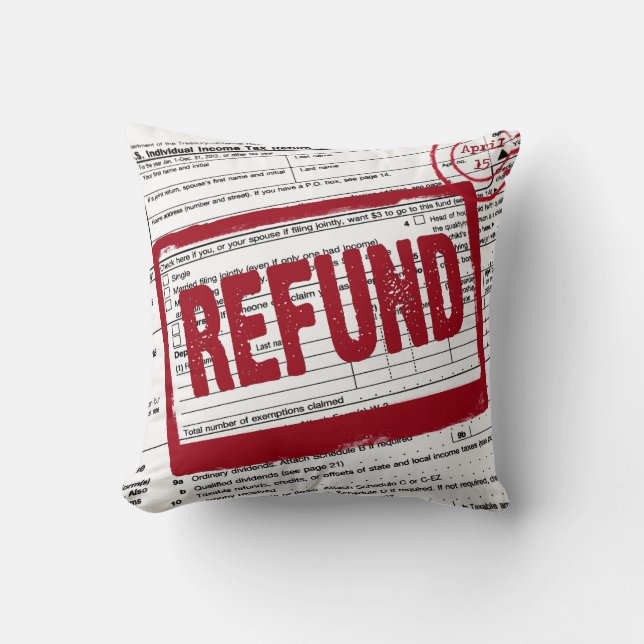 Income Tax Refund Stamp Cushion (Front)
