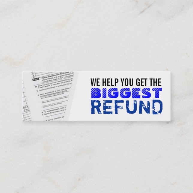 Income Taxes Skinny Business Cards (Front)